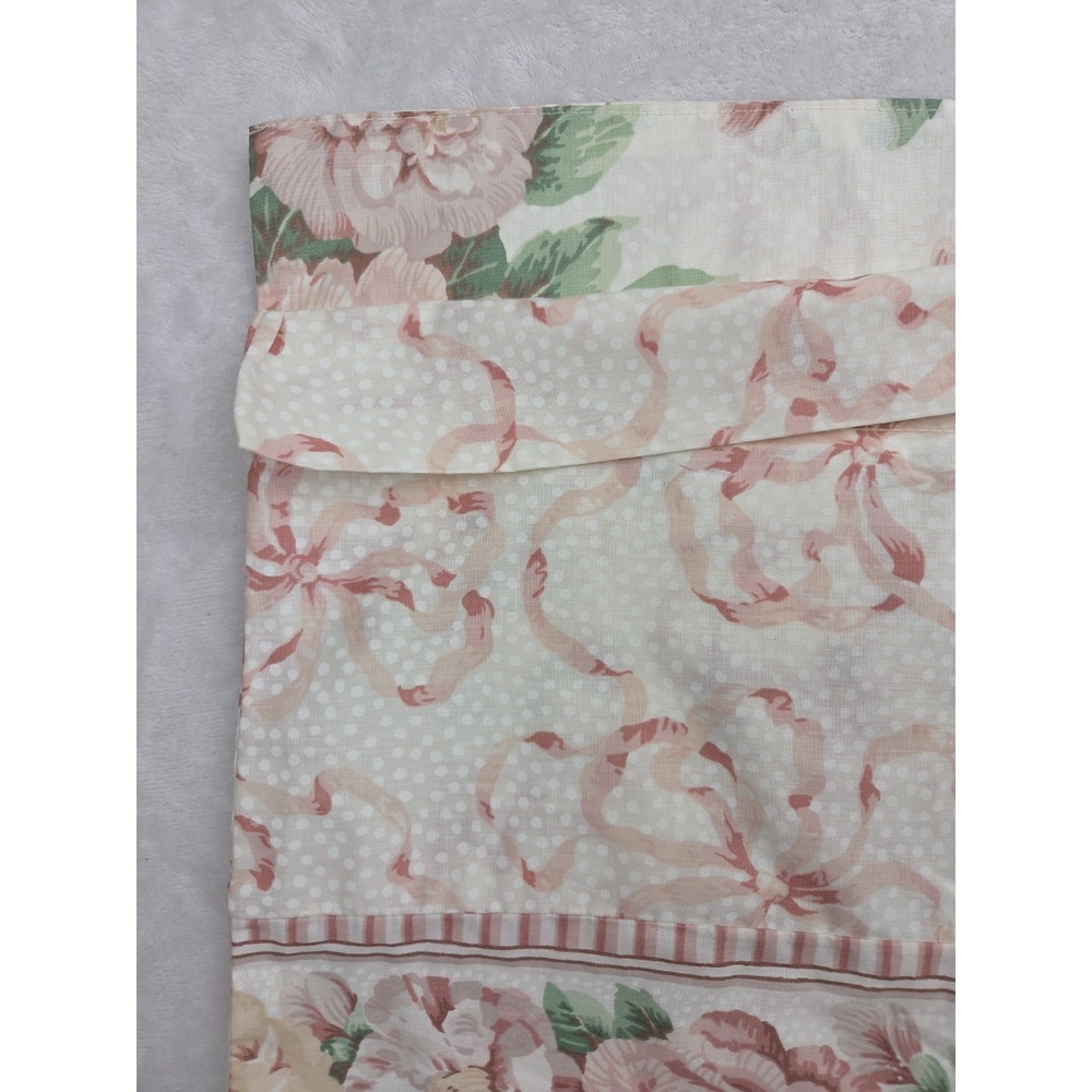 Vintage 80 90s Cottagecore Grandmillennial Floral Drapes Pink Bow Ribbons Chintz - Picture 7 of 9